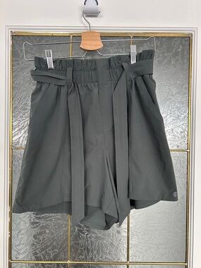 Apana Women's Olive Green Athletic Shorts with Tie Waist